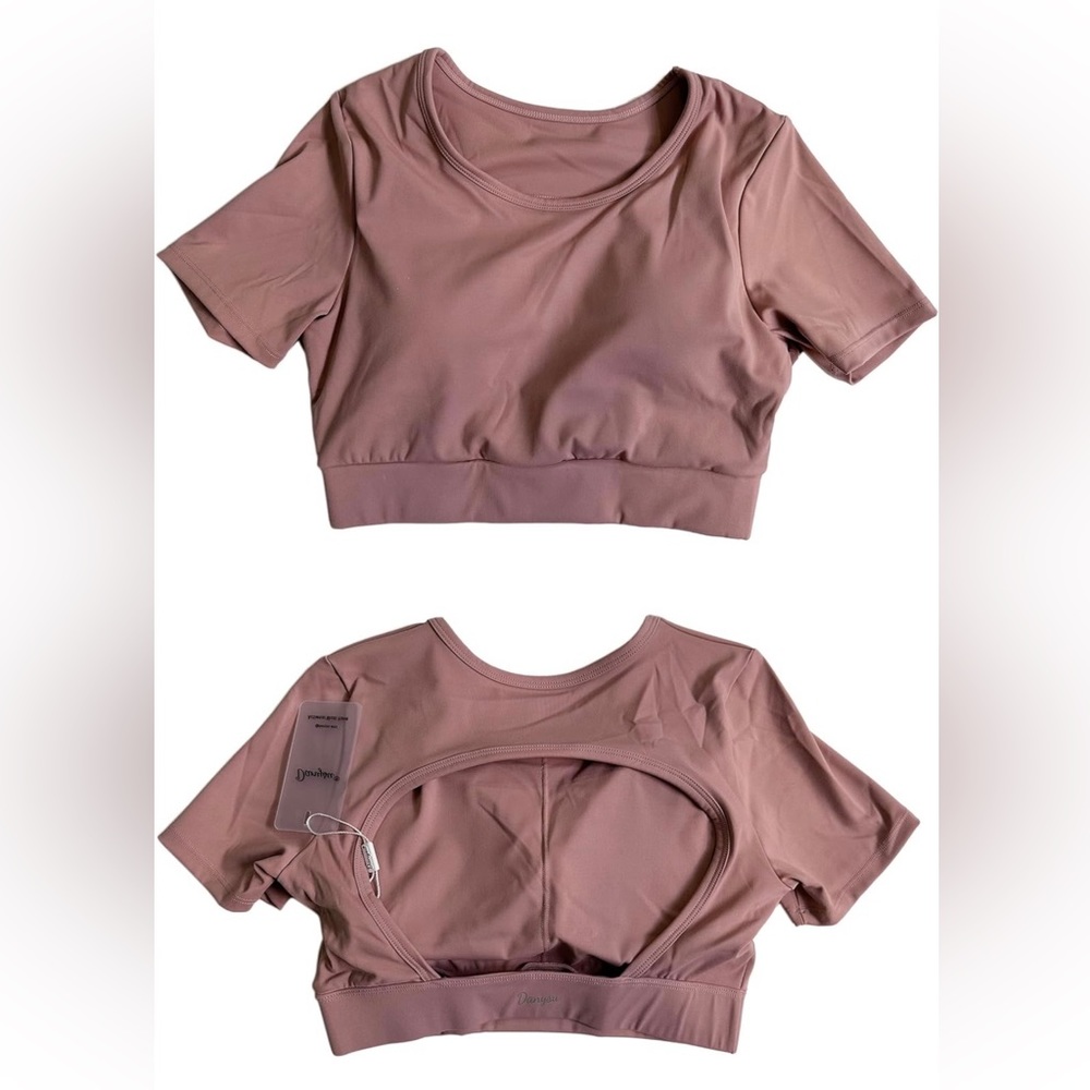 Mauve Open Back Workout Top